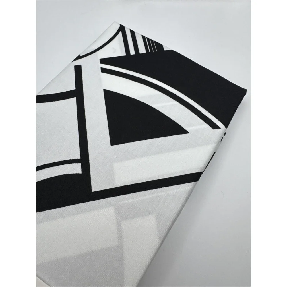Ralph Lauren Standard Shams Set 2 Ellington Black White Art Deco Geometric Print